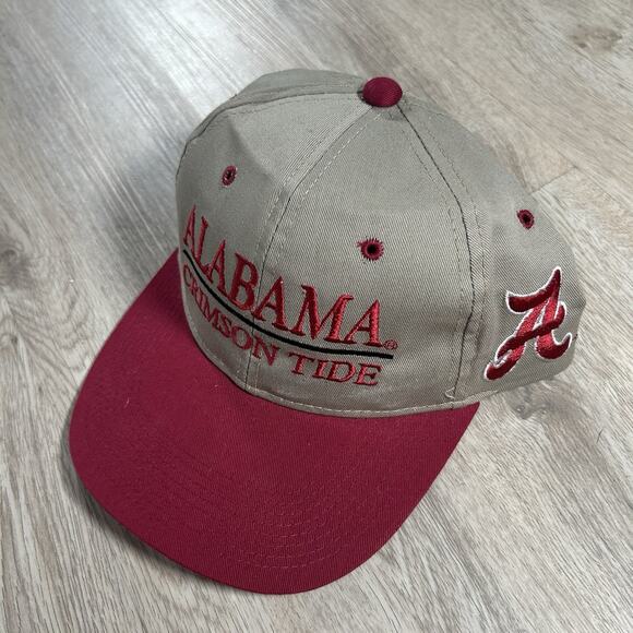 Vintage Alabama Crimson Tide Hat Snapback College Youngan Beige Red Cap - Picture 8 of 9